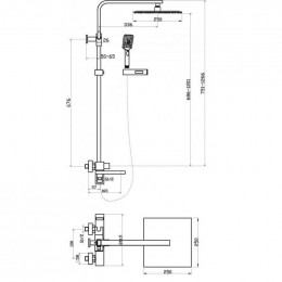 Душевая система BelBagno Luce LUC-VSCM-CRM хром