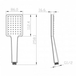 Лейка душевая Lemark LM8124C, 1-функциональная
