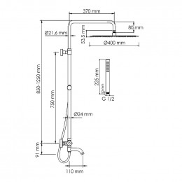 Душевая система WasserKRAFT A188.117.101.087.CH Thermo хром