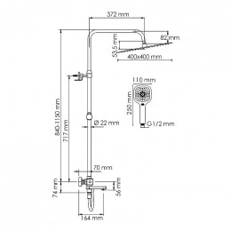 Душевая система WasserKRAFT A199.119.065.087.CH Thermo хром