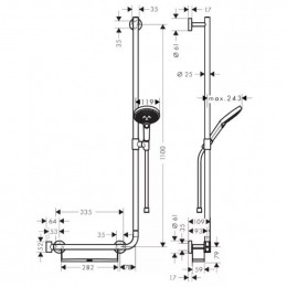 Душевой гарнитур Hansgrohe Raindance Select S 120 U'Comfort 26326400 110 см, цвет хром/белый