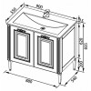 Aquanet Тумба с раковиной Паола 90 белая/ золото (186116)