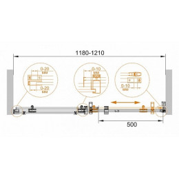 Cezares Душевая дверь в нишу STYLUS-O-M-BF-1-120-C-Cr