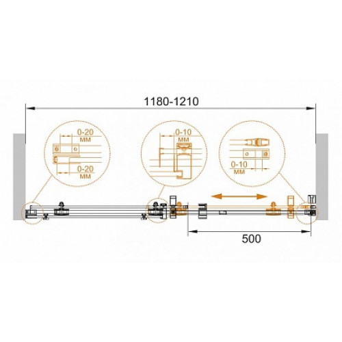 Cezares Душевая дверь в нишу STYLUS-O-M-BF-1-120-C-Cr