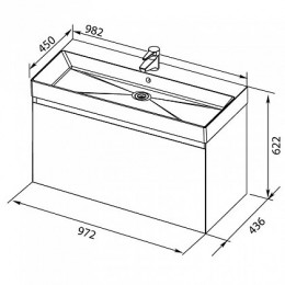 Aquanet Тумба с раковиной Йорк 100