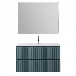 BelBagno Тумба с раковиной Uno 100 подвесная Голубой матовый с раковиной BB-8099-100
