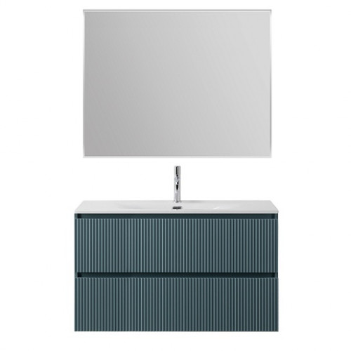 BelBagno Тумба с раковиной Uno 100 подвесная Голубой матовый с раковиной BB-8099-100