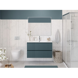 BelBagno Тумба с раковиной Uno 100 подвесная Голубой матовый с раковиной BB-8099-100