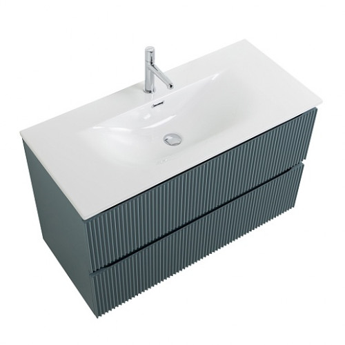 BelBagno Тумба с раковиной Uno 100 подвесная Голубой матовый с раковиной BB-8099-100