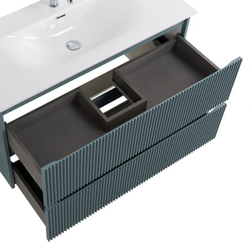 BelBagno Тумба с раковиной Uno 100 подвесная Голубой матовый с раковиной BB-8099-100