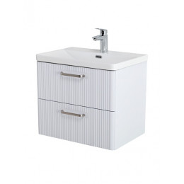 BelBagno Тумба с раковиной Due 50 подвесная Bianco Lucido ручки Матовый атласный никель