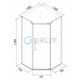 Erlit Душевой уголок ER 10110V-C4