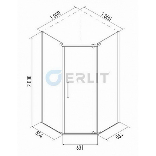 Erlit Душевой уголок ER 10110V-C4