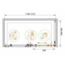 Cezares Душевой уголок STYLUS-O-M-AH-1-120/90-C-Cr