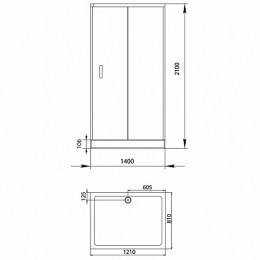 Aquanet  Душевой уголок "Alfa 140x80-12" 168418