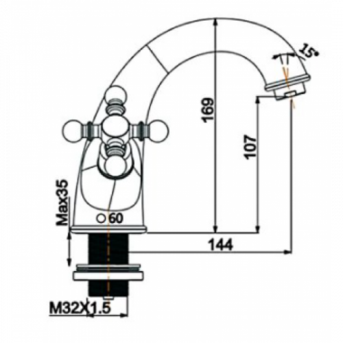 Смеситель для раковины Gappo G1089 хром