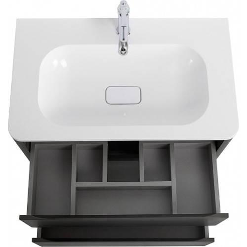 Cezares Тумба с раковиной Relax 80 подвесная оружейная сталь