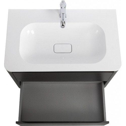 Cezares Тумба с раковиной Relax 80 подвесная оружейная сталь