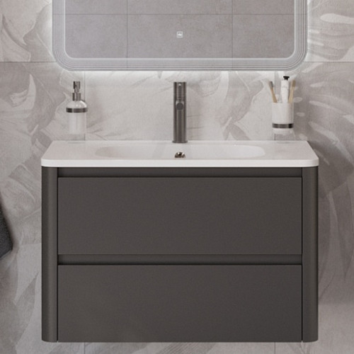 Cezares Тумба с раковиной Relax 80 подвесная оружейная сталь