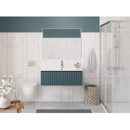 BelBagno Тумба с раковиной Uno 100 с 1 ящиком подвесная Голубой матовый с раковиной BB-8099-100