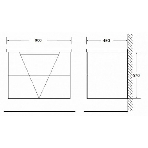 BelBagno Тумба с раковиной VITTORIA 900 Bianco Lucido
