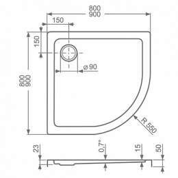 Roltechnik Душевой поддон "FLAT ROUND 900"
