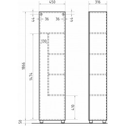 Vigo Шкаф пенал Geometry 450 белый