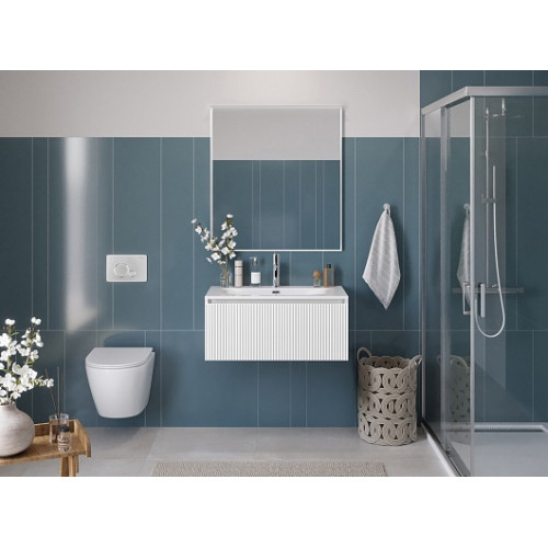 BelBagno Тумба с раковиной Uno 80 подвесная Bianco Opaco с раковиной BB-8099-3-80