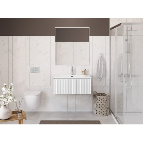 BelBagno Тумба с раковиной Uno 80 подвесная Bianco Opaco с раковиной BB-8099-3-80