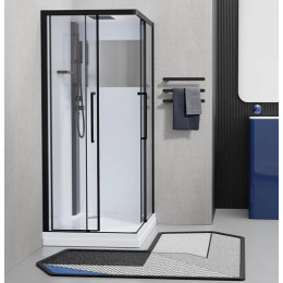 Esbano Душевая кабина ESM-100CKR 100x100 профиль чёрный