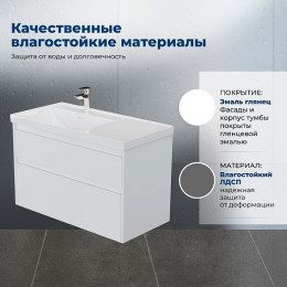Aquanet Мебель для ванной Nova Lite 2.0 90 L подвесная белая