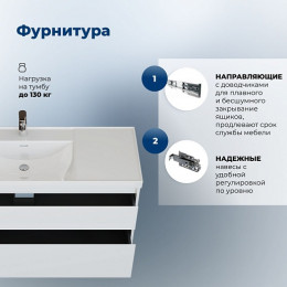 Aquanet Мебель для ванной Nova Lite 2.0 90 L подвесная белая