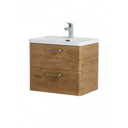 BelBagno Тумба с раковиной Due 60 подвесная Rovere Nature ручки Матовый атласный никель