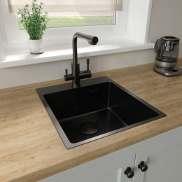 Мойка для кухни Lemark Janga 9932104 51x44 черный матовый