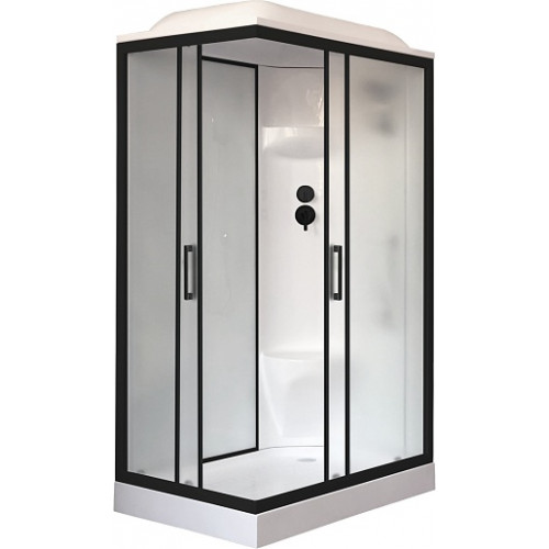 Royal Bath Душевая кабина HP RB 8120HP6-WC-BL-R 120x80 R стекло матовое профиль черный матовый