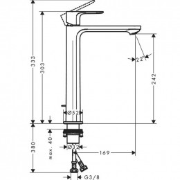 Смеситель для раковины Hansgrohe Rebris S 240 CoolStart 72580000 хром