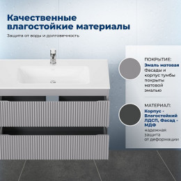 Aquanet Мебель для ванной Джейн 2.0 100 Flat подвесная графит матовый