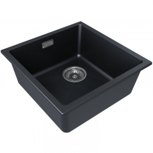 Мойка для кухни Paulmark Lumi UNI-SKEW LU45SK-BLM 45.5x44 черный металлик