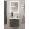BelBagno Тумба с раковиной Due 50 подвесная Оружейная сталь ручки Хром полированный