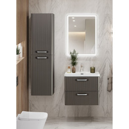BelBagno Тумба с раковиной Due 50 подвесная Оружейная сталь ручки Хром полированный