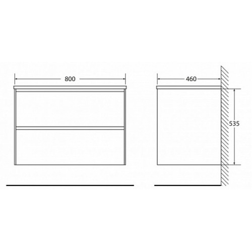 BelBagno Тумба с раковиной PIETRA 800 Stucco Cemento