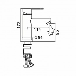 Смеситель для раковины Frap F10801-6 черный матовый