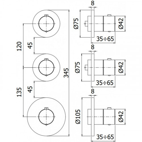 Смеситель с термостатом Paffoni Modular Box MDE018HGSP 285927 золото