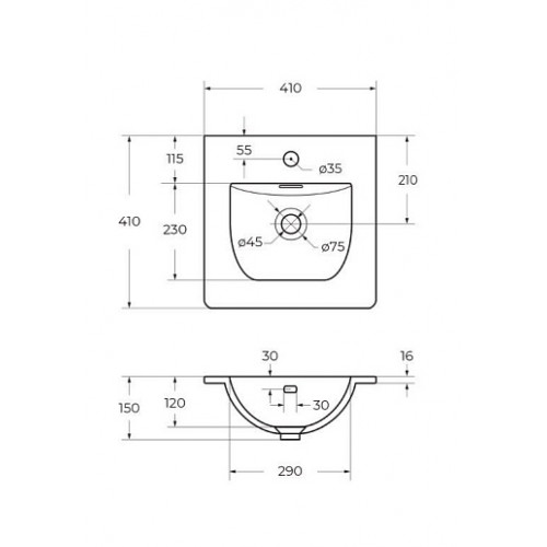 BelBagno Тумба с раковиной Uno mini 40 подвесная Еловый матовый с раковиной BB-8099-3-40