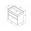 Aquanet Тумба с раковиной Nova Lite 75 2 ящика, дуб рустикальный