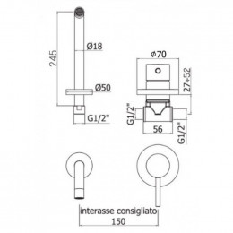 Смеситель для раковины Paffoni Light LIG007ST70 сталь