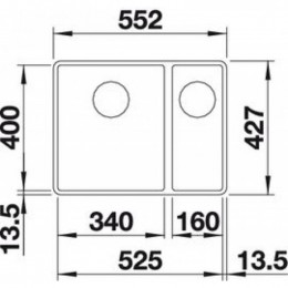 Кухонная мойка Blanco Subline 340/160-F, темная скала