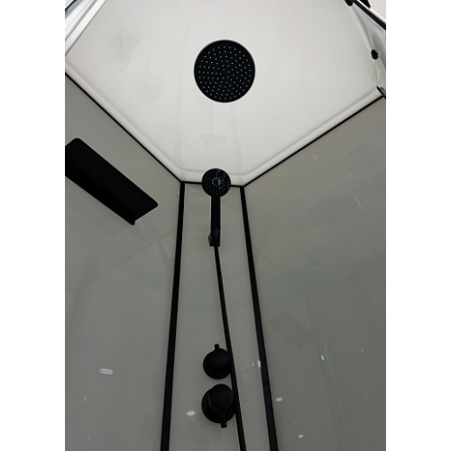 Royal Bath Душевая кабина FATO RB 90CK-TG-BL 90x90 стекло прозрачное профиль черный матовый