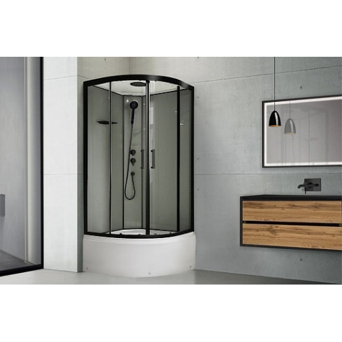 Royal Bath Душевая кабина FATO RB 90CK-TG-BL 90x90 стекло прозрачное профиль черный матовый