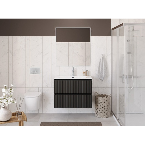 BelBagno Тумба с раковиной Uno 80 подвесная Темно-Серый матовый с раковиной BB-8099-80